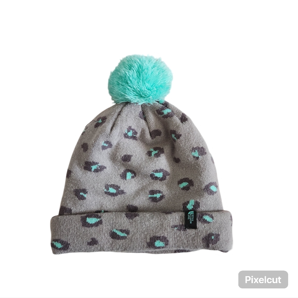 The North Face Medium Junior Youth Pom Leoard Cheetah Hat Winter Stocking Cap